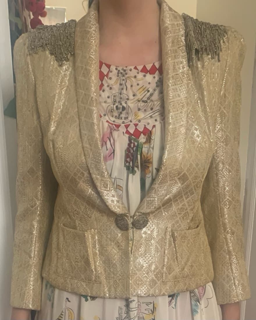 Gold Cropped Jacket  - Image 1