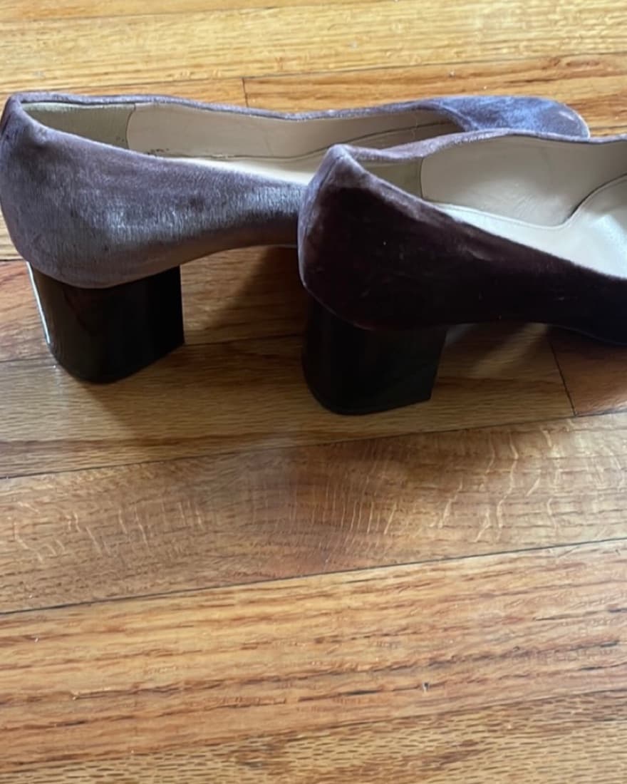 J. Crew Lucite Velvet Block Heel Pumps - Image 4