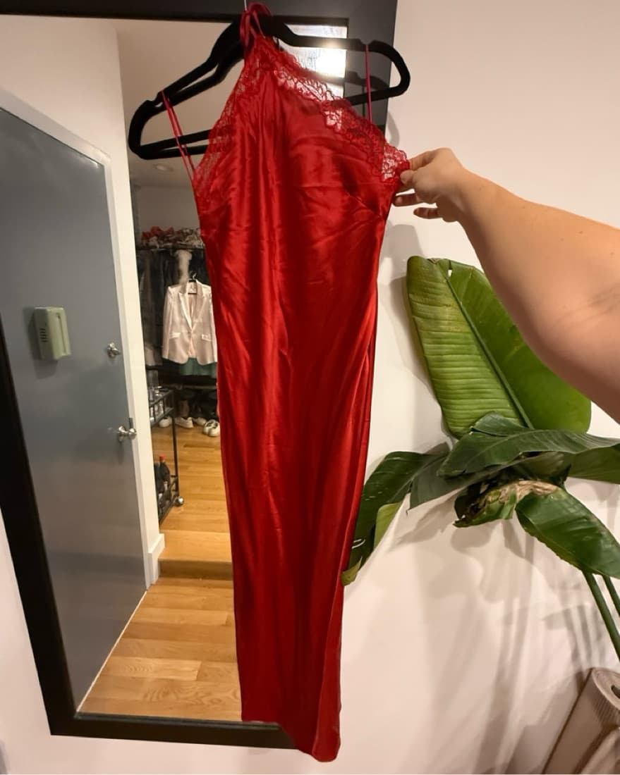 Vibrant Red Halter Maxi Dress - Image 2