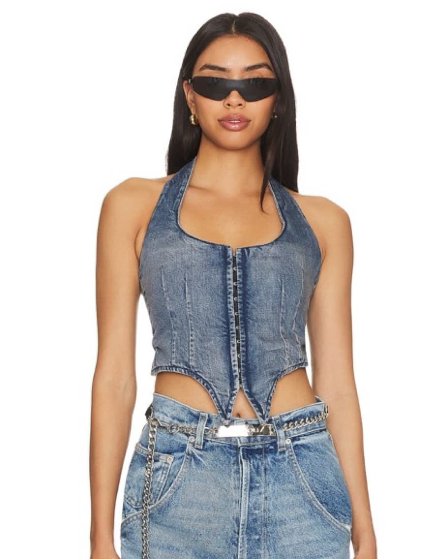 MIAOU Dani Vest In Echo Denim  - Image 1