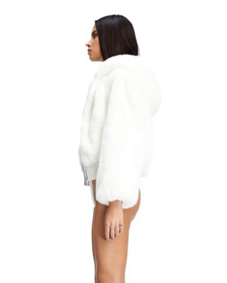I.AM.GIA 717 White Faux Fur Hooded Coat - Image 4