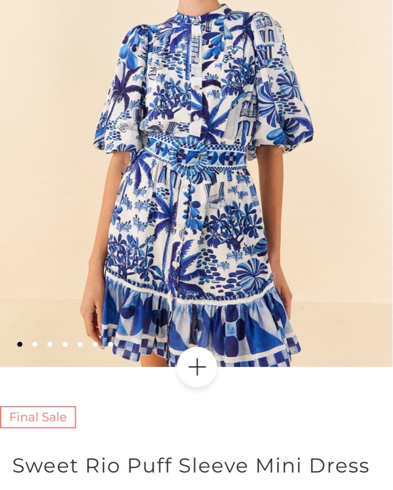 FARM Rio Blue Tropical Mini Dress - Image 1