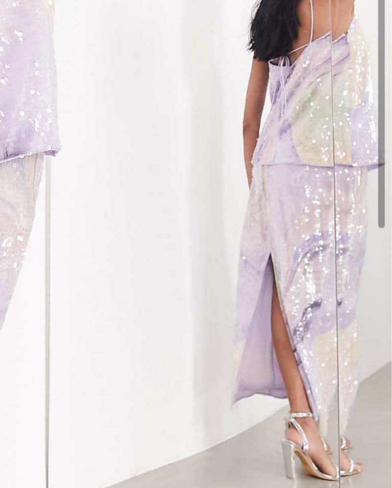ASOS EDITION print sequin maxi Set - Image 2
