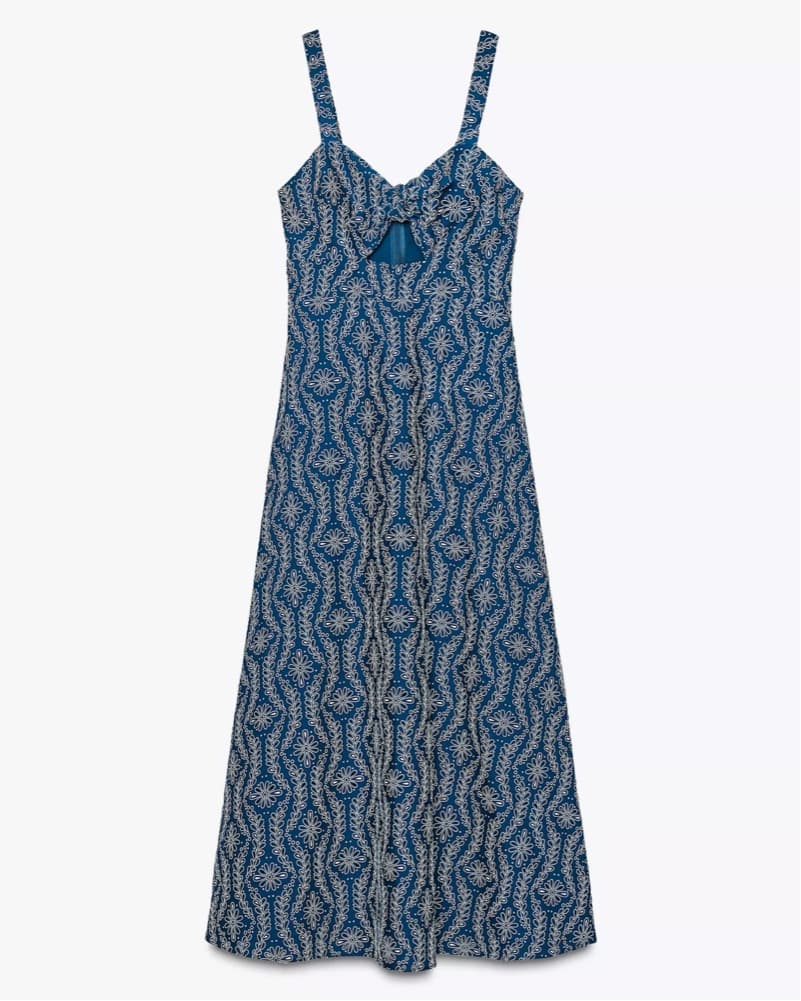 Rubberized Embroidered Keyhole Dress - Image 1