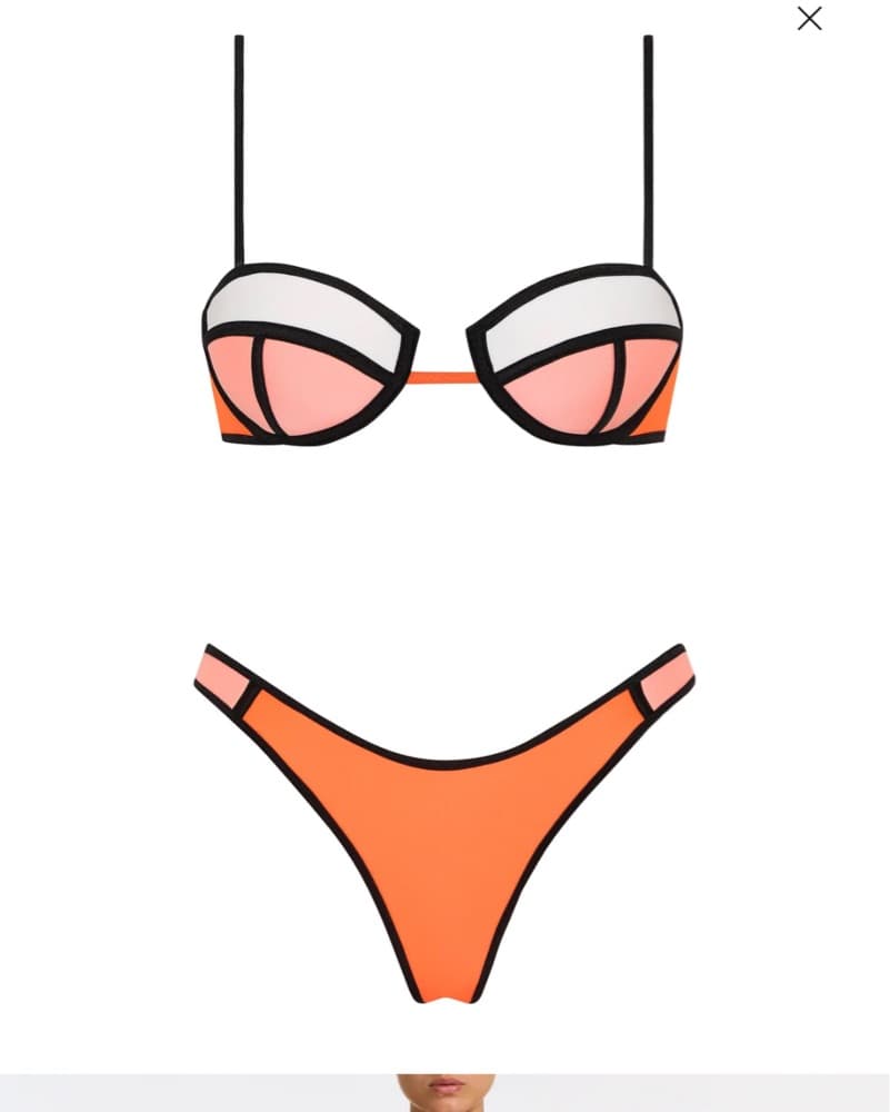 POPPY - PEACH SORBET NEOPRENE BALCONETTE - Image 2