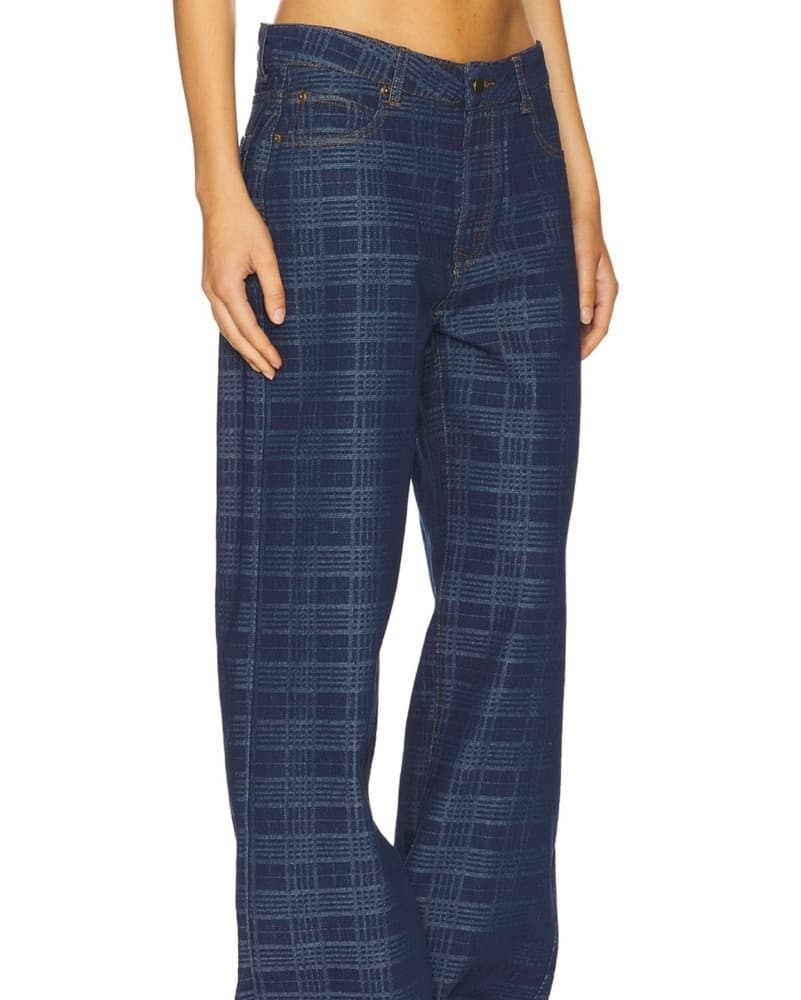 Lioness Indigo Plaid Jeans - Image 2