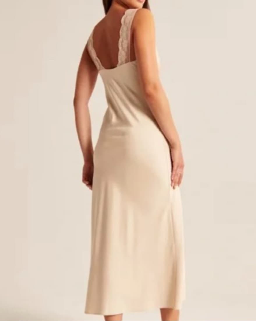 Cream, Lace Maxi Dress - Image 2