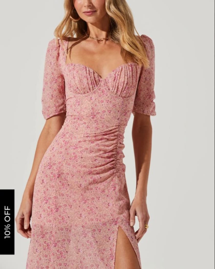 ASTR Front Slit Milkmaid Dress - Image 2