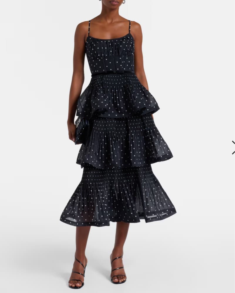 Zimmerman Polka dot Tiered Midi Dress  - Image 1