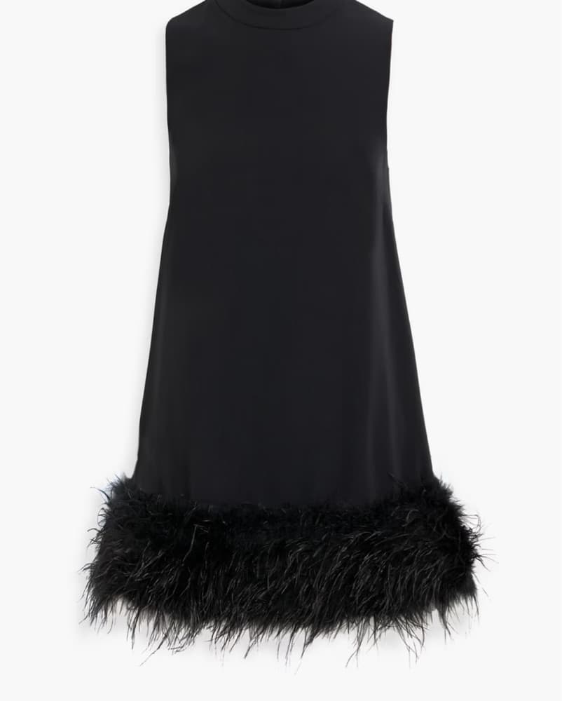 Alex Vinash Black Feather Mini Dress - Image 2