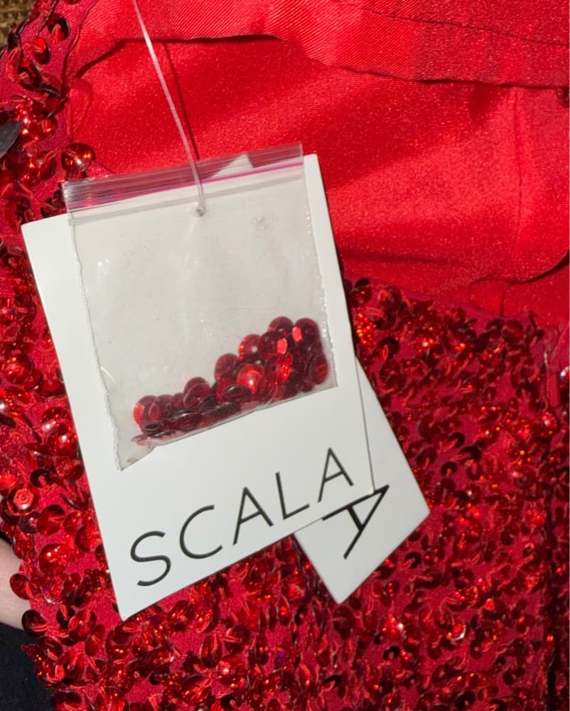 Scala Red Sequin Gown - Image 6
