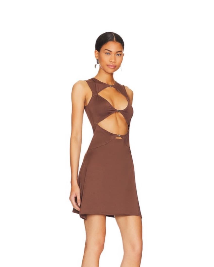 Brown Cutout Revolve Mini Dress - Image 2