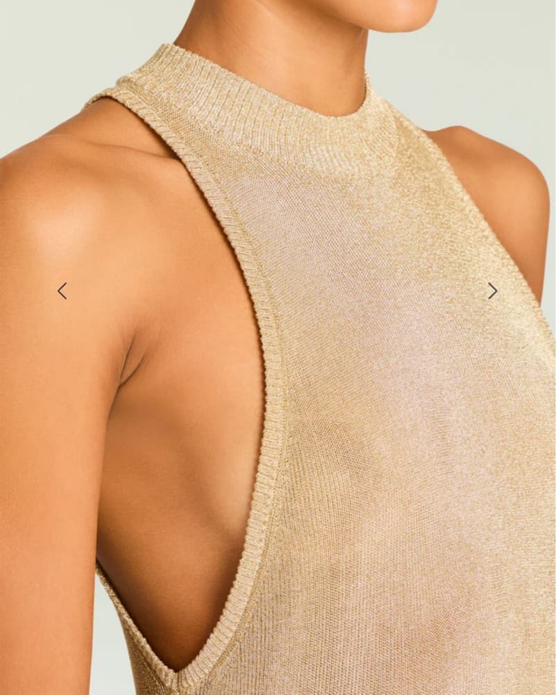 Seroya Henne Metallic Dress In Gold - Image 2