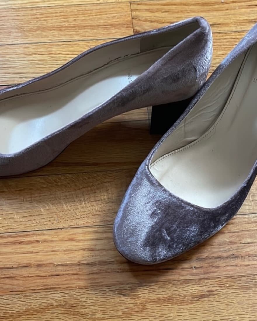 J. Crew Lucite Velvet Block Heel Pumps - Image 2
