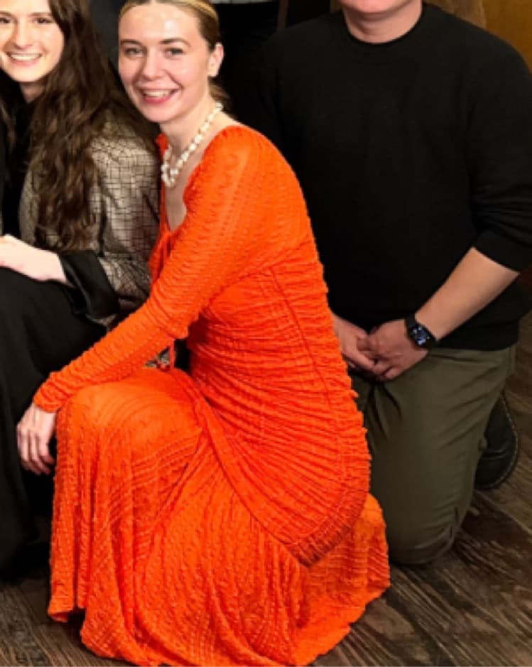 Ganni Orange Gathered Dress - Image 3