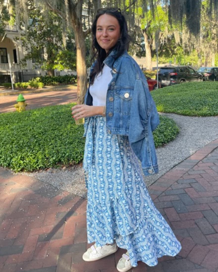 Blue Printed Hill House Maxi Skirt - Image 4