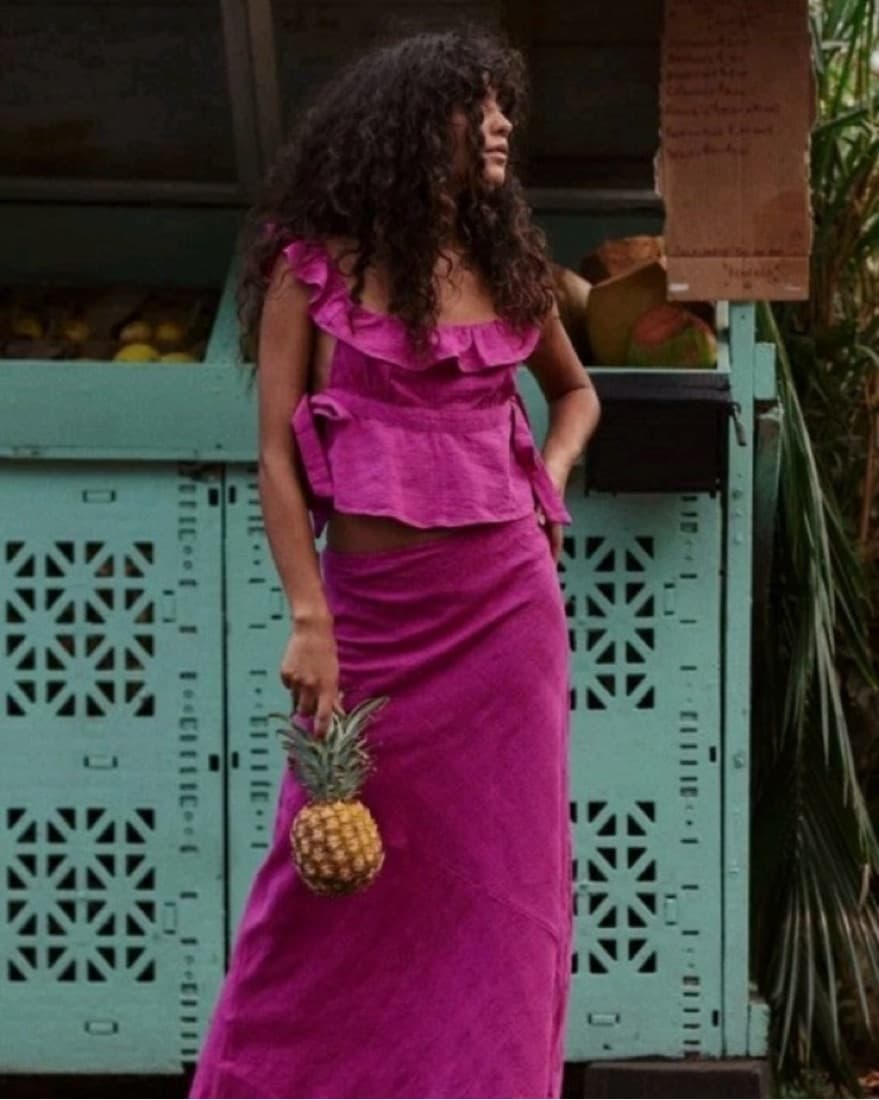 Free People Pink Skirt Top Set - Image 1
