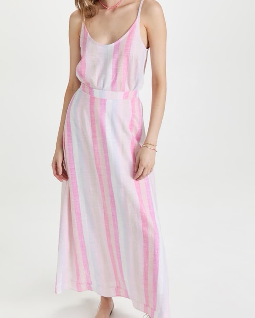 Splendid Pink Stripe Skirt And Top Set - Image 1