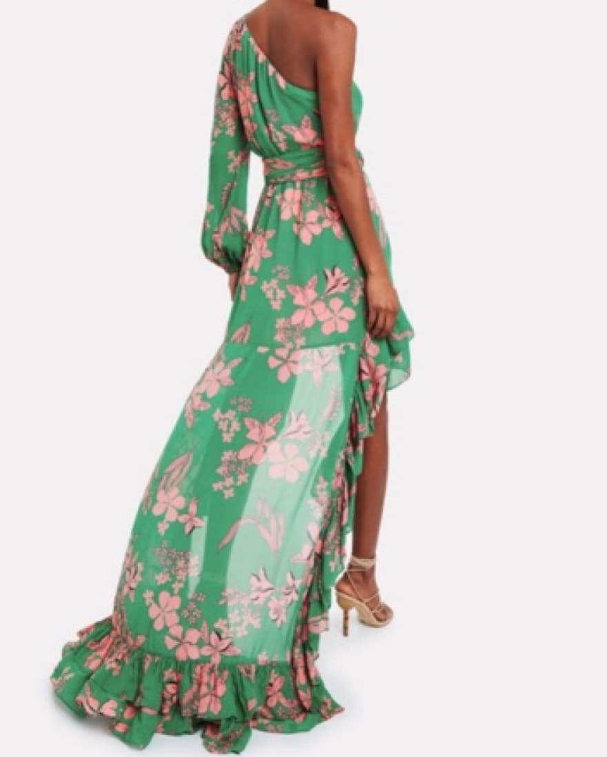 Alexis Green Highlow One Shoulder Dress - Image 3