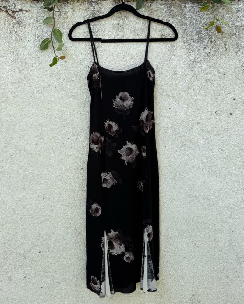 Prada Vintage 90s Floral Silk Dress - Image 2