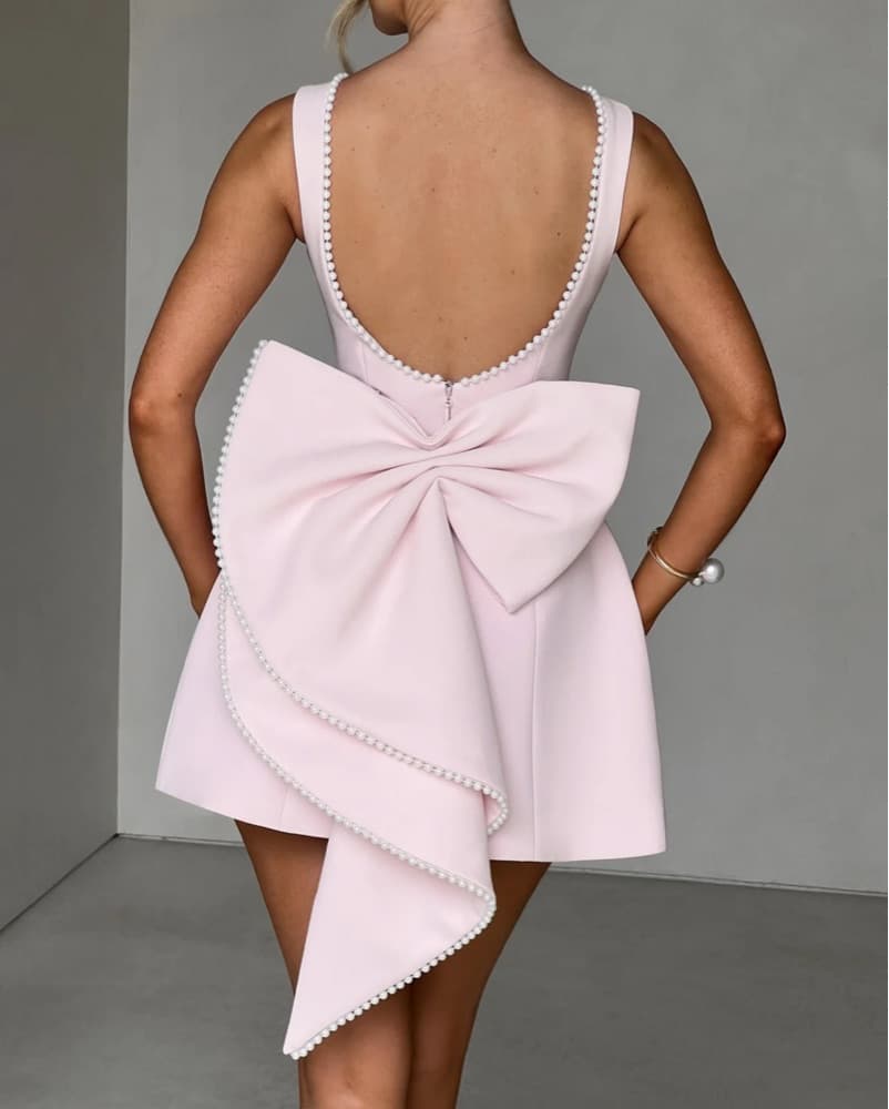 Pink Babydoll Dress With Bow NWT - Image 1