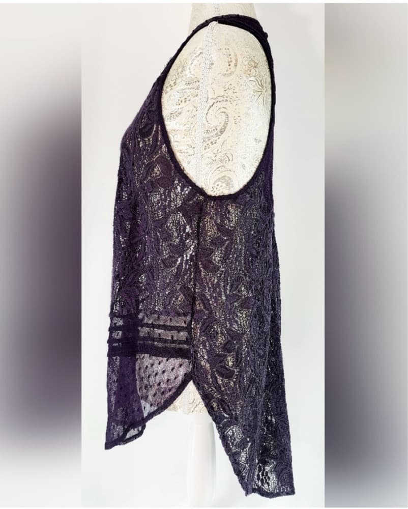 Free People Purple Lace Sleeveless Tunic - Image 4