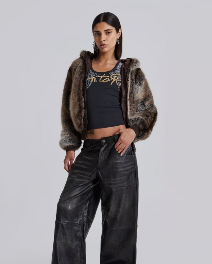 Jaded London Bear Faux Fur Hooded Jacket - Image 2