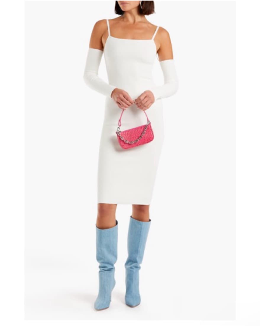 Sleek and Chic White Midi Dress  - Image 1