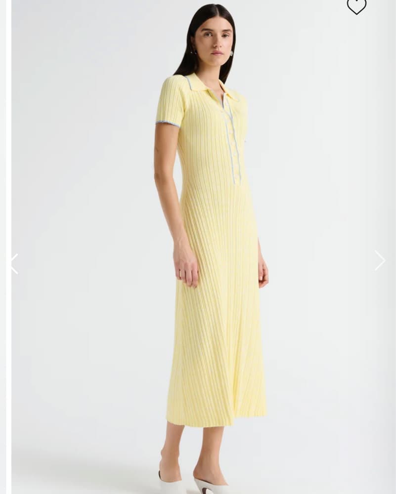 Ribbed Midi Dress in Sunny Yellow - Image 4
