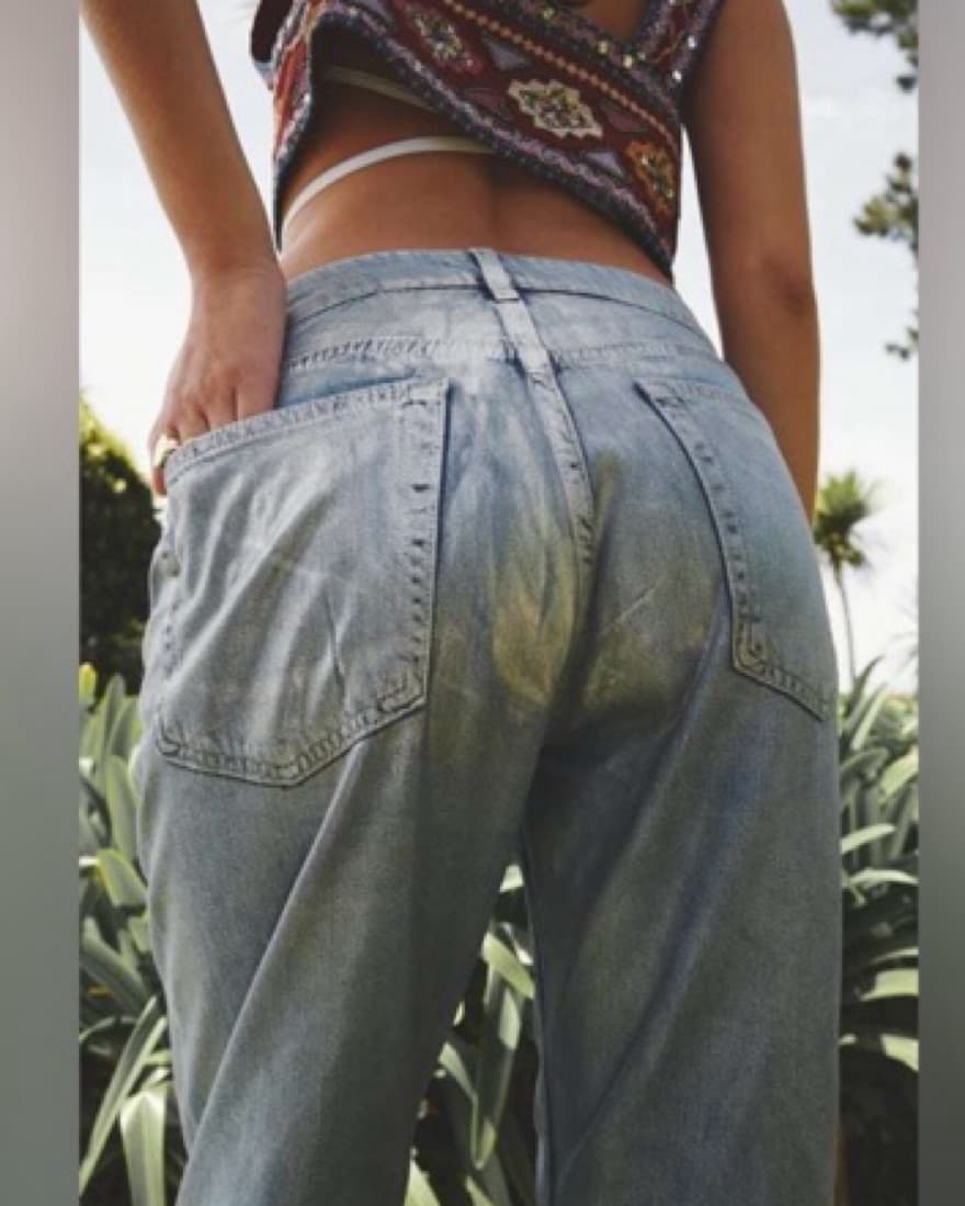Silver metallic jeans - Image 1