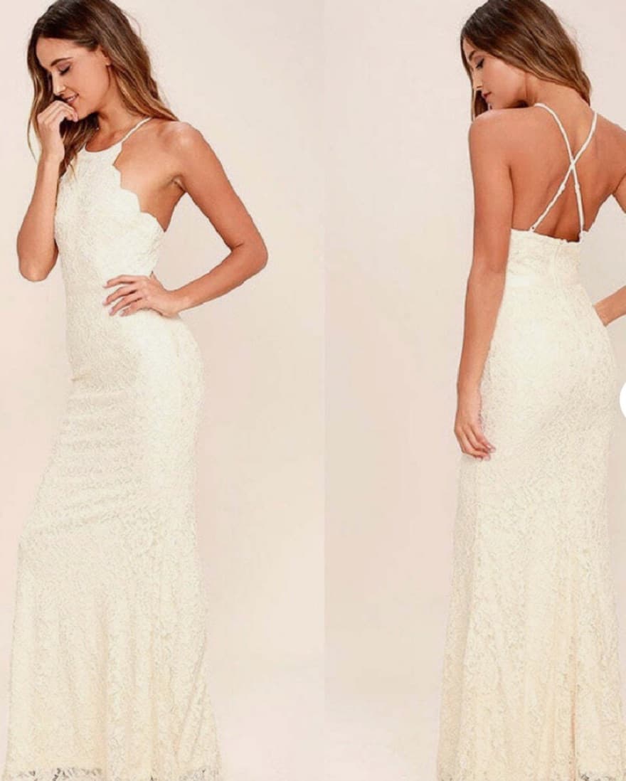 Zenith Cream Lace Maxi Dress - Image 3