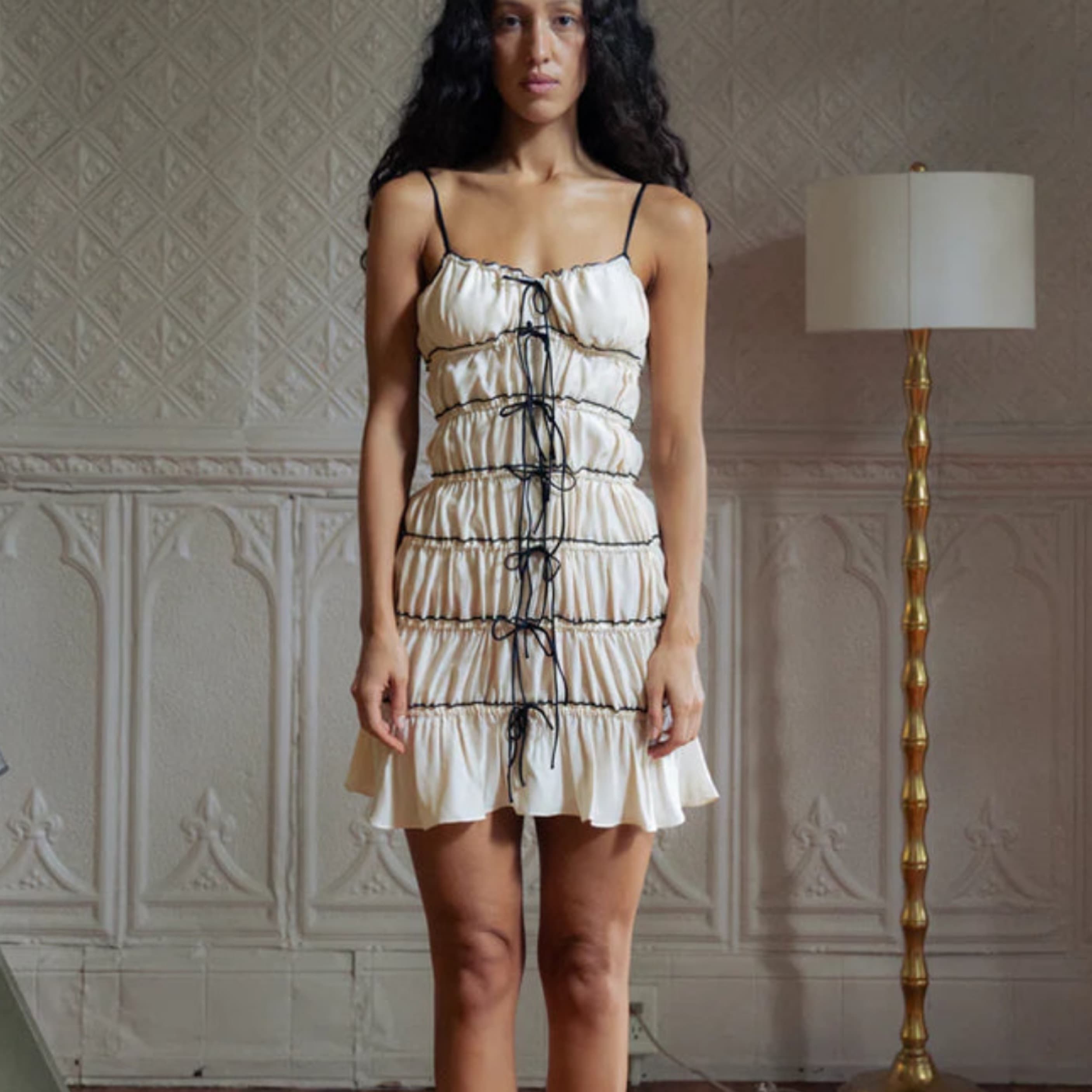 mirror palais ruffle tunnel mini dress - Image 1