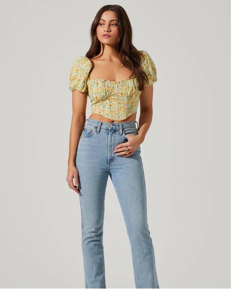 Paola Floral Puff Sleeve Top - Image 2