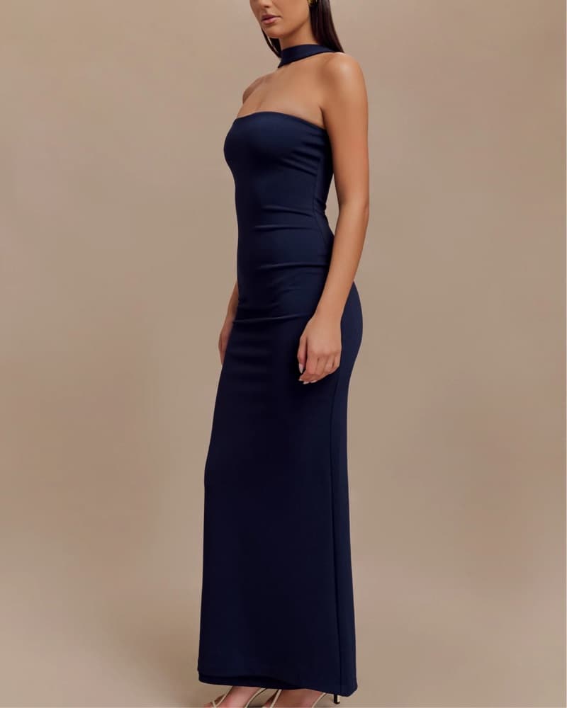Velma Halter Collar Maxi Dress - Dark  - Image 2