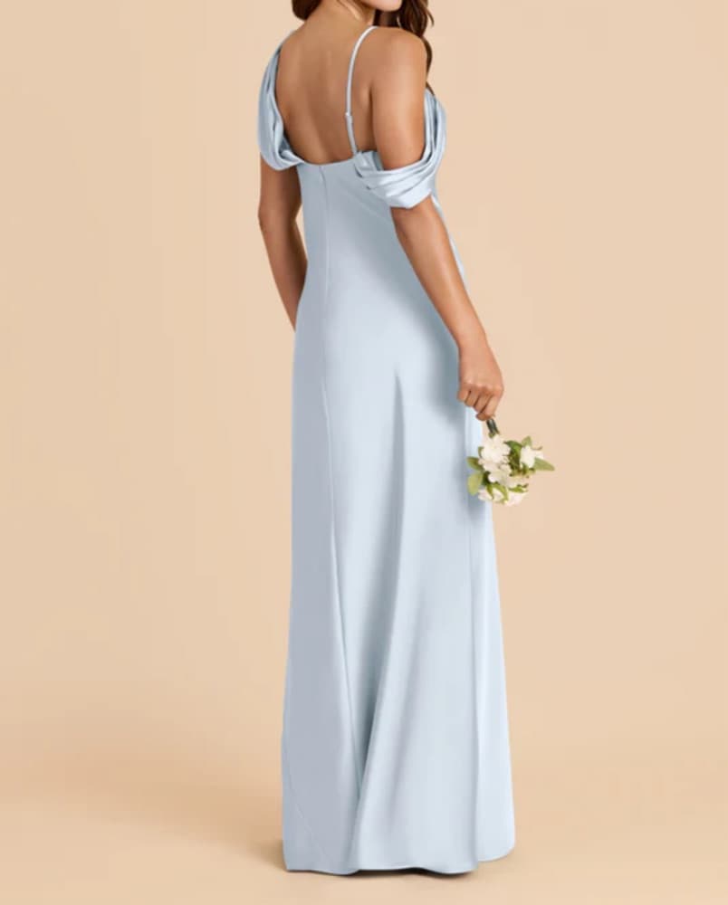 Birdy Grey Mist Blue Satin Dress - Image 3