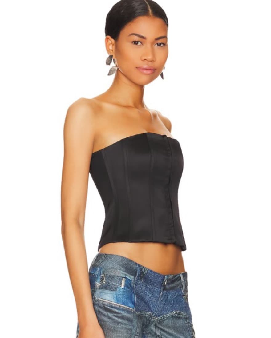 Danielle Guizio Satin Corset Top - Image 1