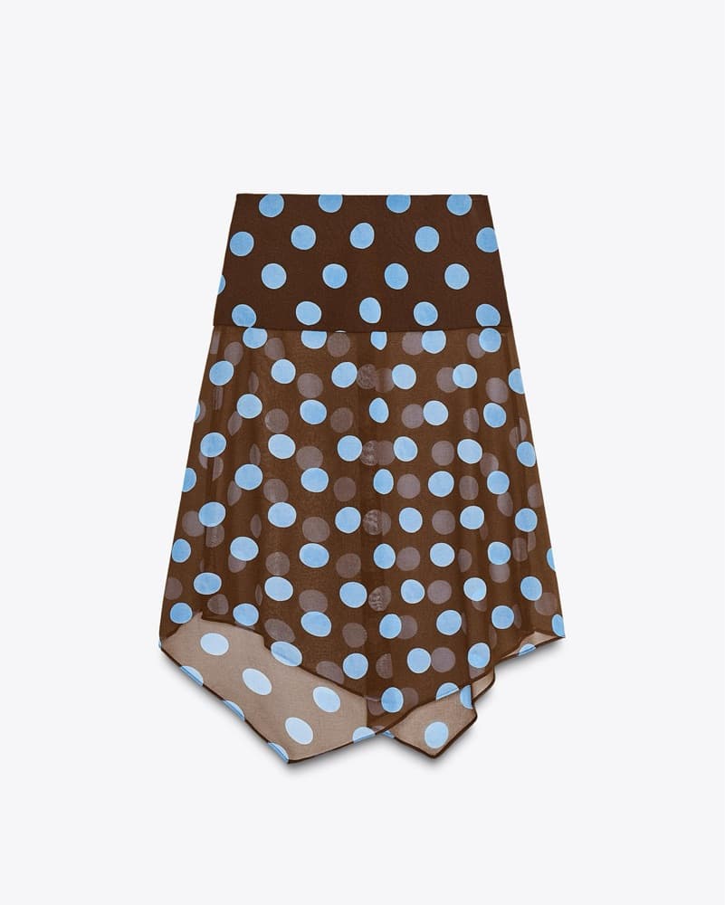 Zara Polka Dot Asymmetric Skirt - Image 1