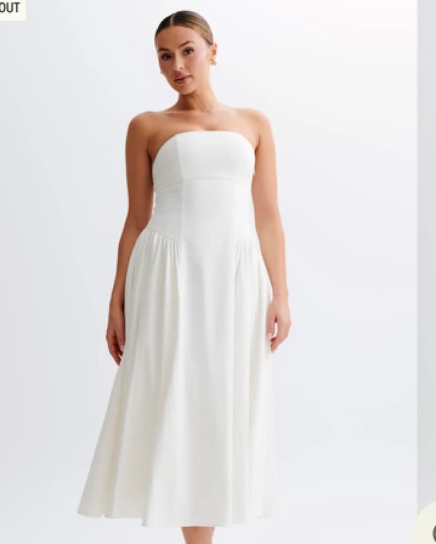 Meshki Carmele Cotton Gathered Midi Dres - Image 1