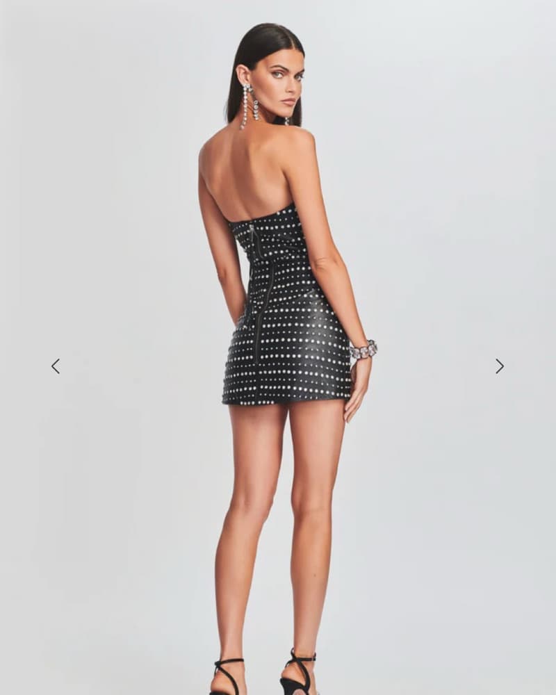 Retrofete Leather Mini Dress - Image 3
