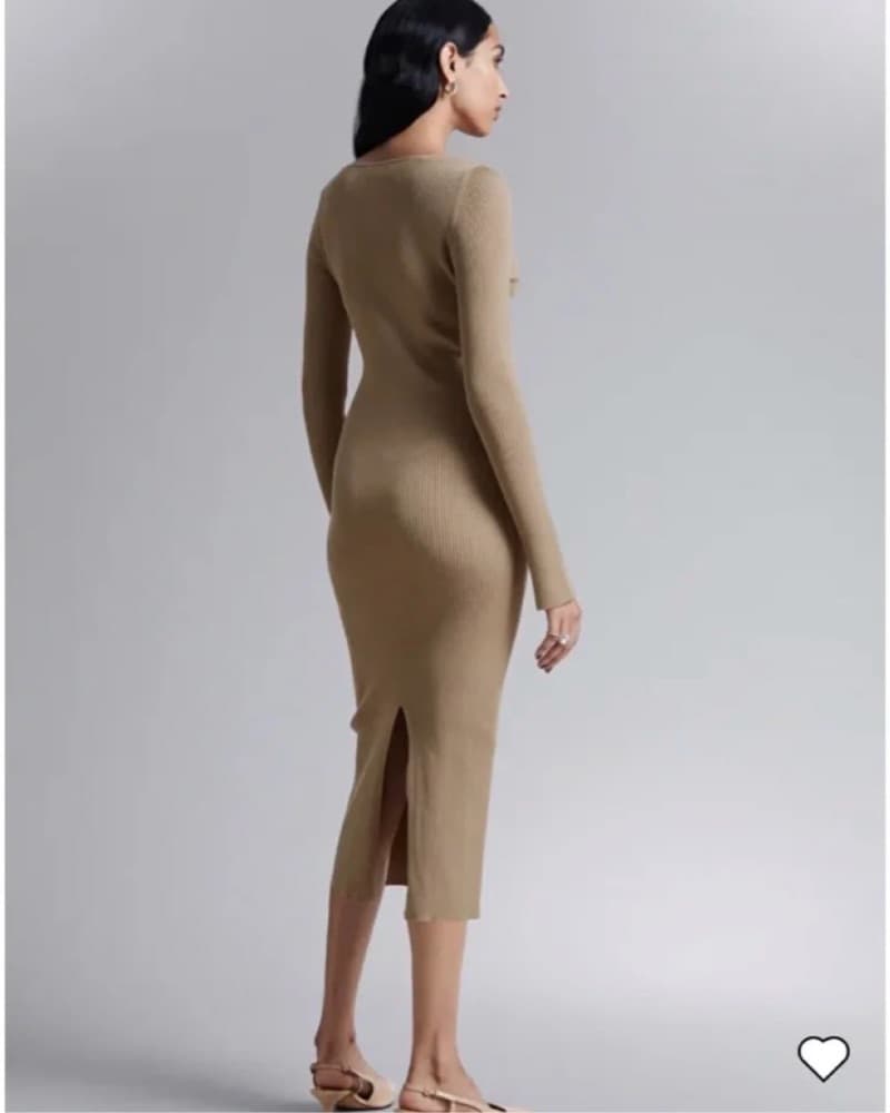 & Other Stories Ribbed Midi Dress - Image 5