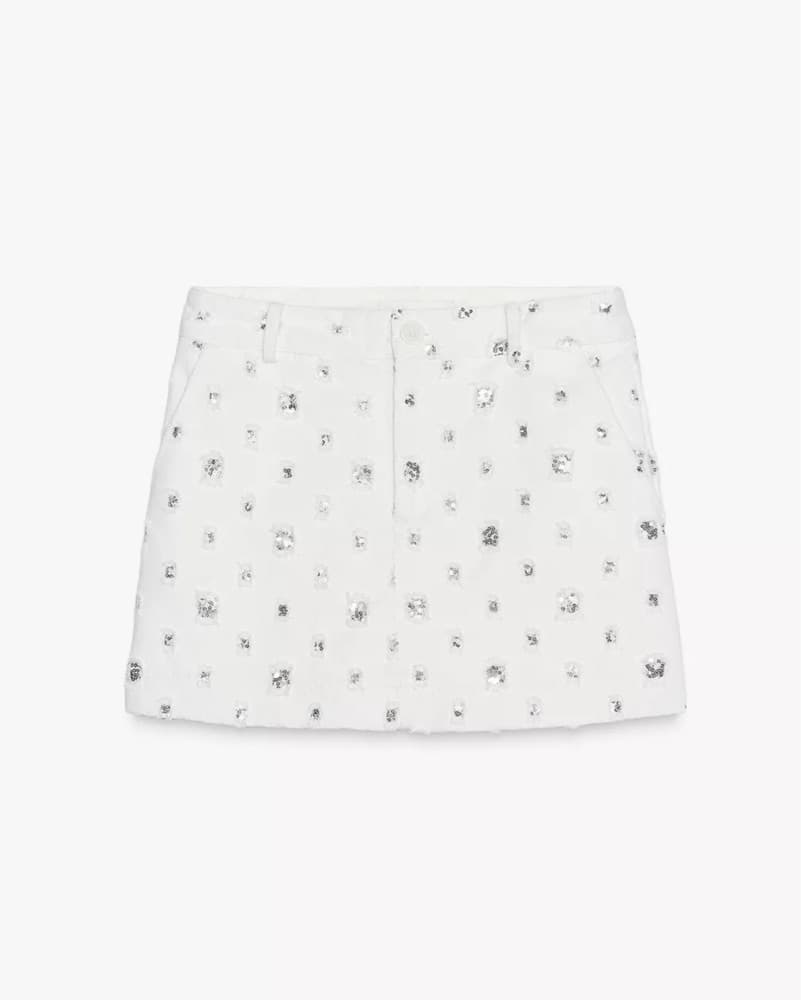 Zara White Sequin Polka Dot Set - Image 1