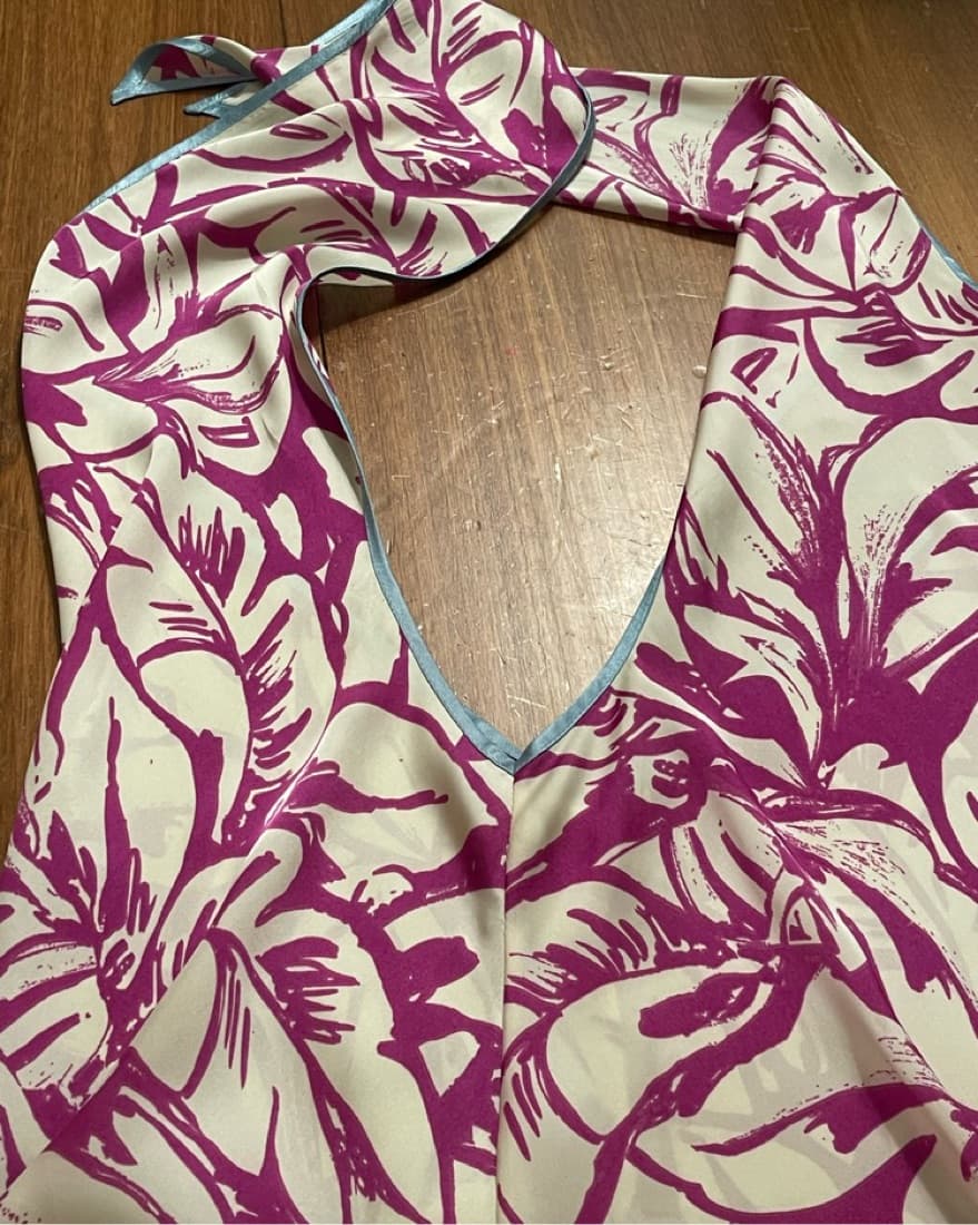 SILK HALTER MIDI DRESS - Image 2