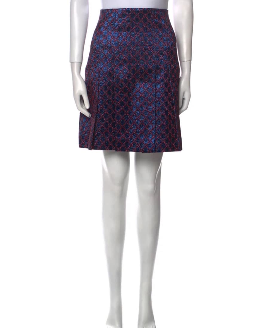 Gucci Monogram Skirt Blue & Red Shimmer - Image 3