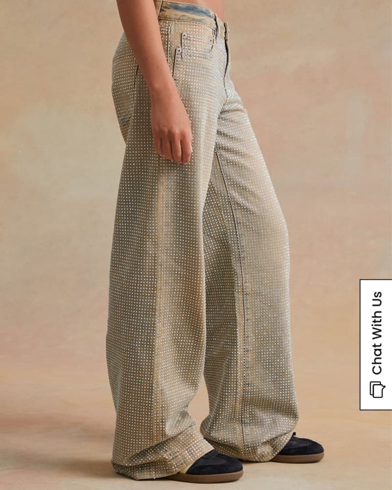 Sparkling Denim Low Rise Pants - Image 3