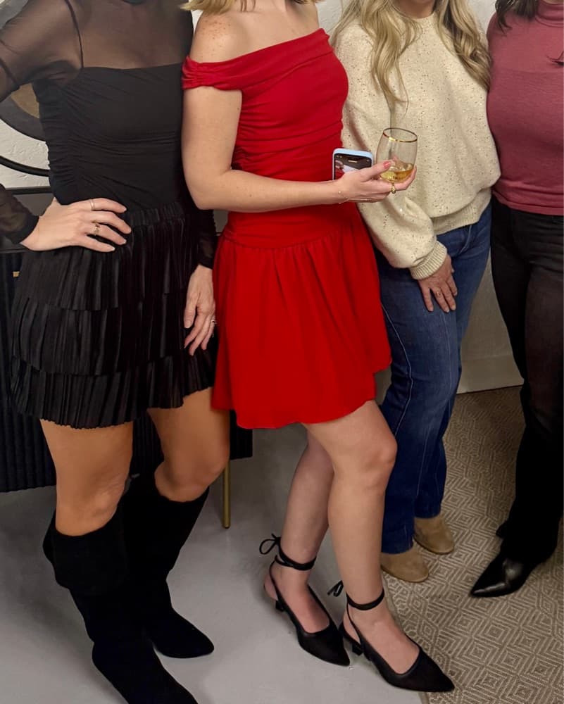 red Abercrombie off the shoulder Dress - Image 2