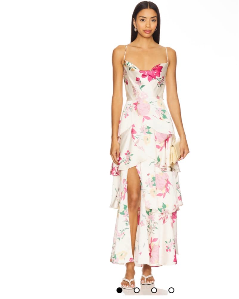Floral Satin Maxi Dress - Image 2