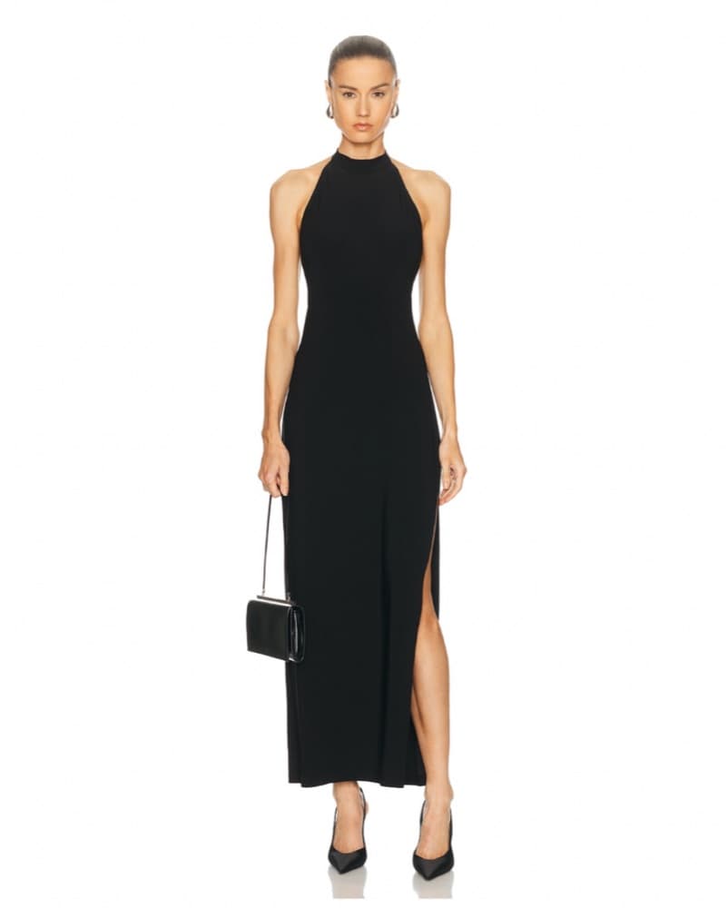 Norma Kamali Halter Side Slit Gown - XS  - Image 2