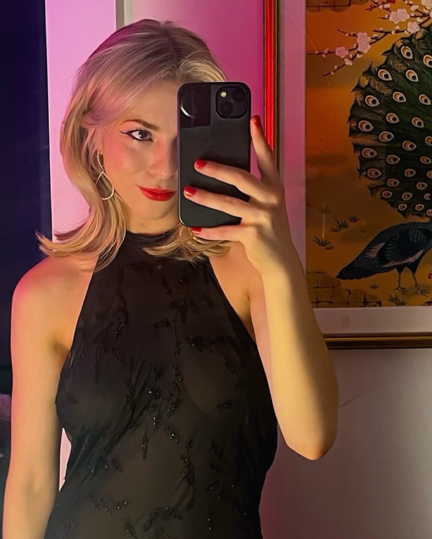 Dana foley Black Sheer Dress With Beaded - Image 3
