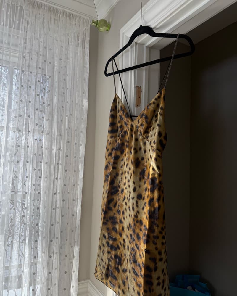 SAINT LAURENT - Leopard-Print Slip Dress - Image 1