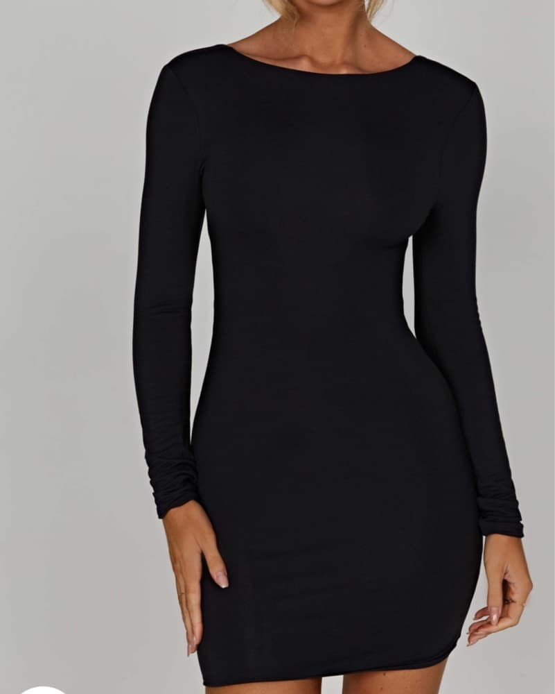 Babyboo Black Backless Mini Dress - Image 2